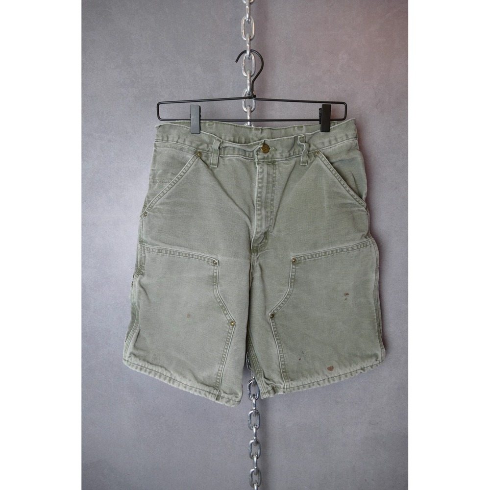 Carhartt Workwear Shorts Canvas Carpenter Double knee‎ Utility Green Size 32x9